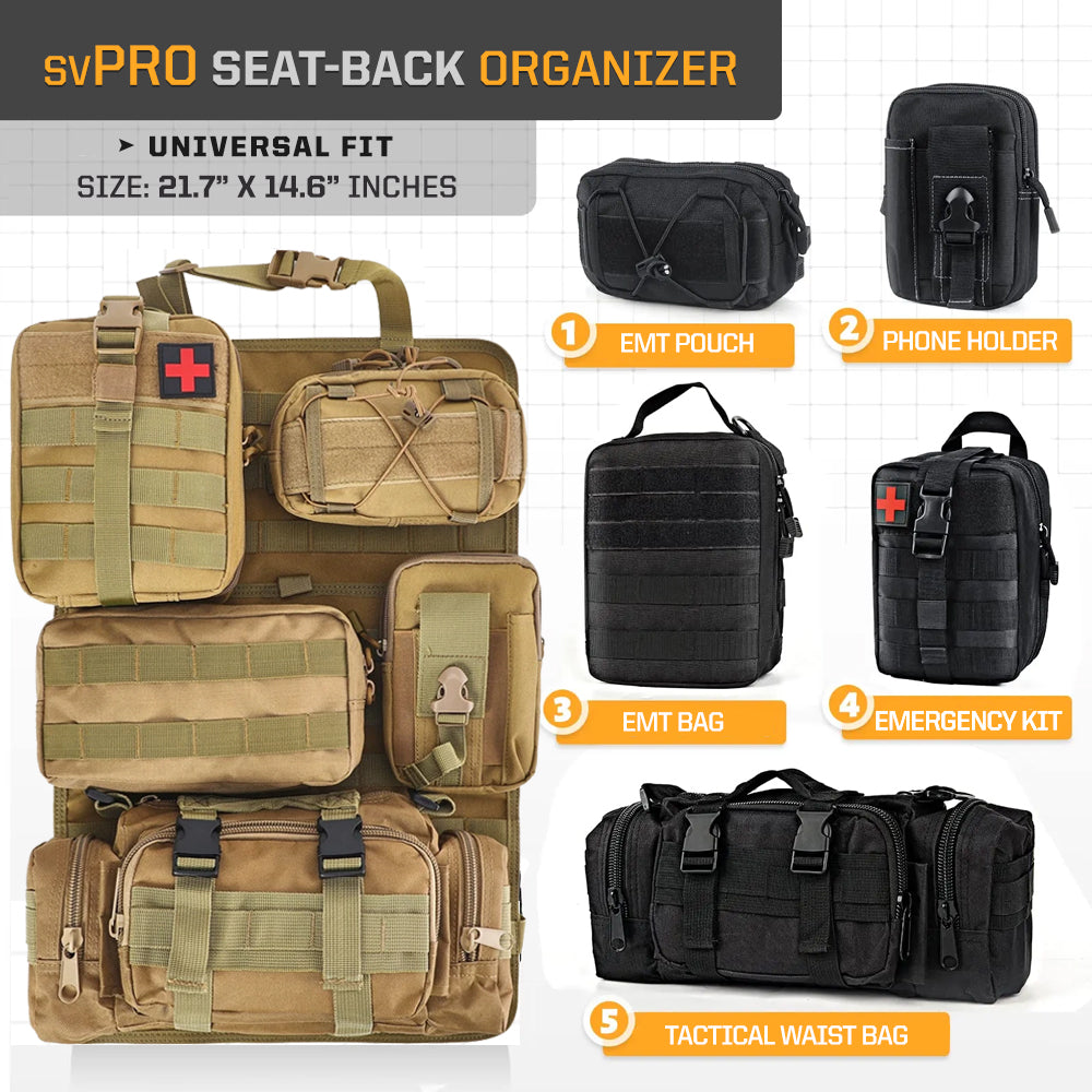 Tactical MOLLE Seat Organizer Full Set - SkullVibe