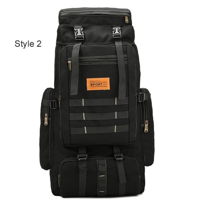 60L Large Tactical Canvas Backpack Bags - SkullVibe