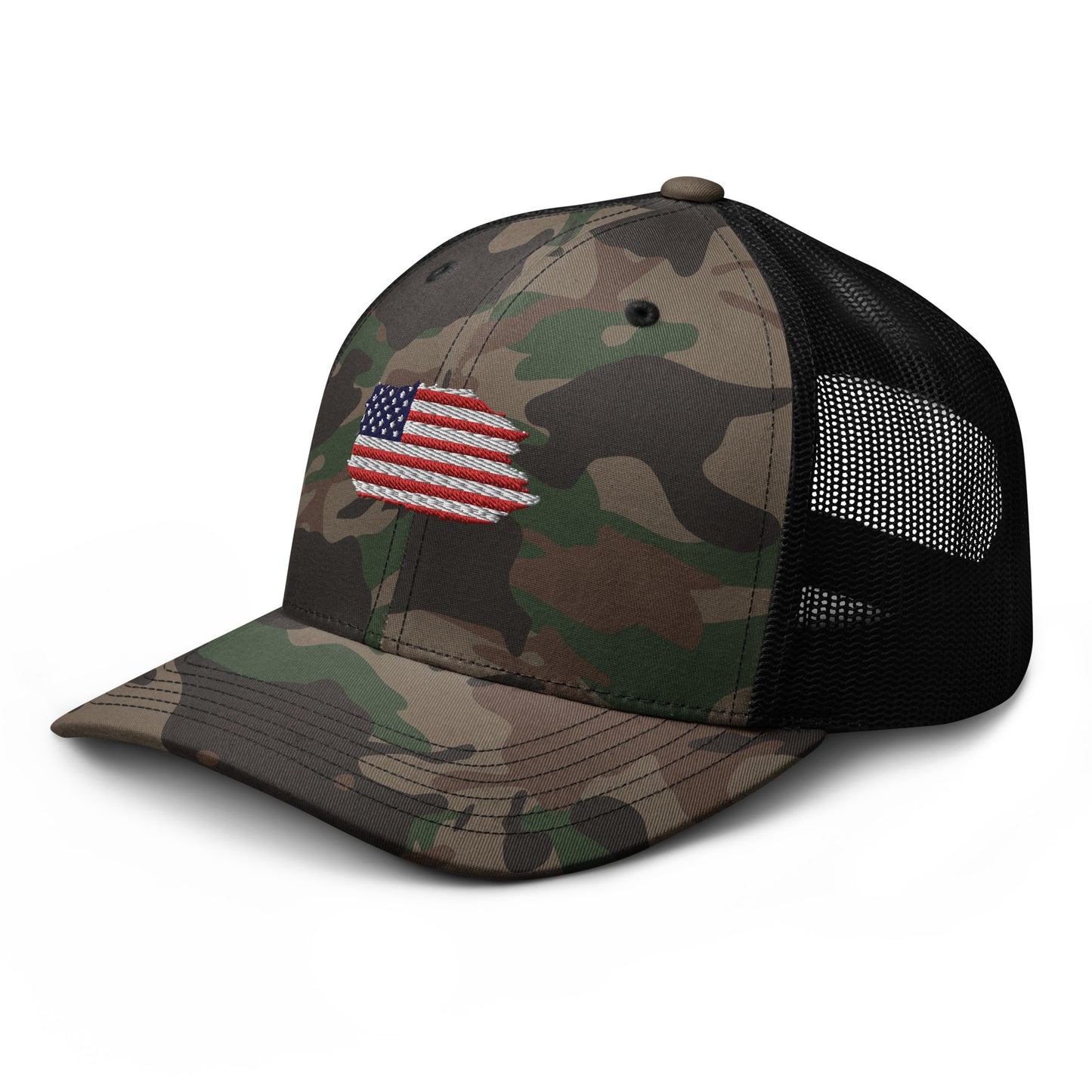 US Flag Camo trucker hat - SkullVibe