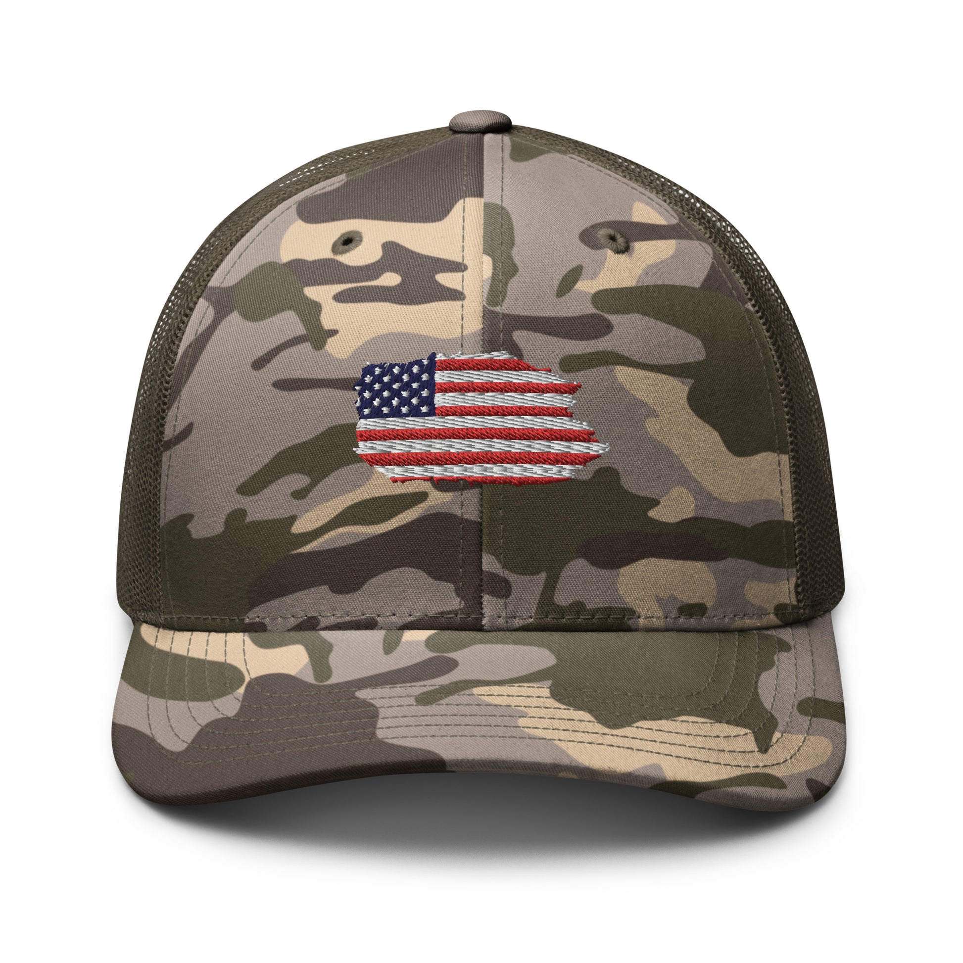 US Flag Camo trucker hat - SkullVibe