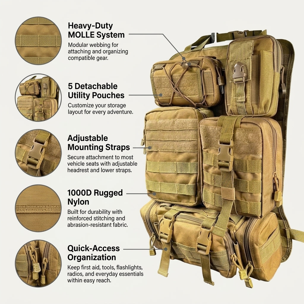 Taktisches MOLLE Sitz-Organizer-Set