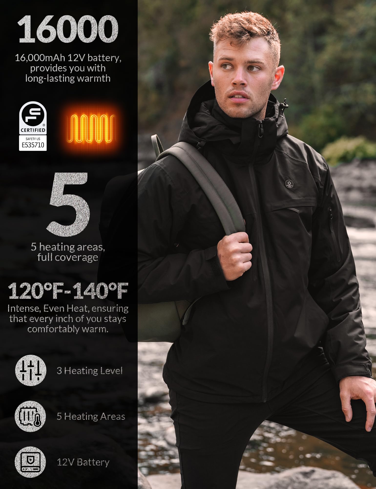 Sv Antartic Hardshell Heated Jacket - SkullVibe