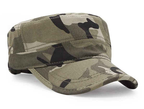 Camouflage Flat Top Dad Hat - SkullVibe