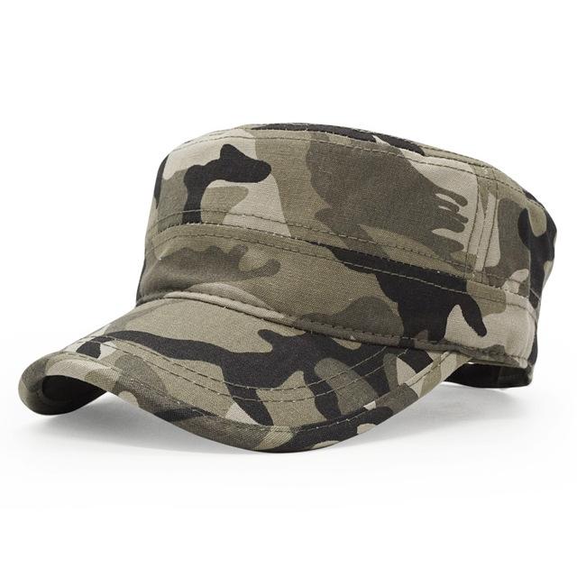 Camouflage Flat Top Dad Hat - SkullVibe