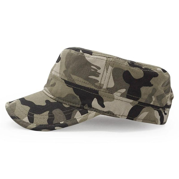 Camouflage Flat Top Dad Hat - SkullVibe